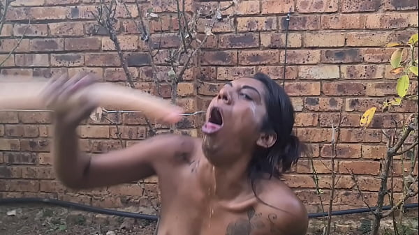 Sitting Outside Making Myself Puke And Gag As I Deepthroat A Long Dildo, Desi Indian Slut thumbnail