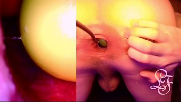 Split Screen Look Inside Lina's Gaping Ass With Eggs thumbnail