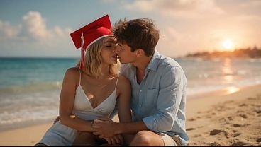 Beautiful Young Blonde Girl Who Recently Graduated Goes To The Beach On Vacation And Meets A Very Handsome Young Boy Who Fools Her Mercilessly- Ai Porn thumbnail