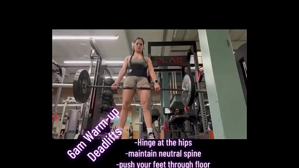 6am warm up deadlifts hinge at the hips maintain neutral spine push your feet through floor pull weight up keep bar