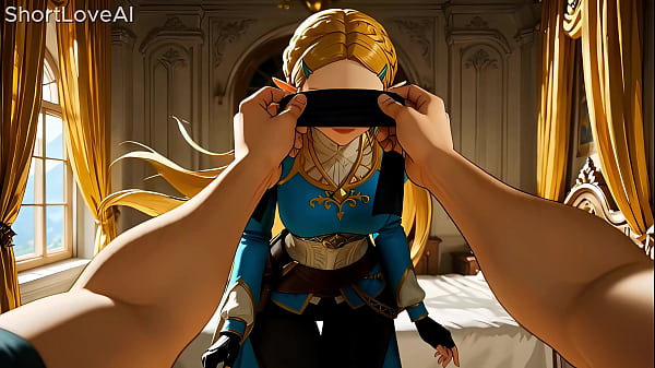 Blindfolded surprise for Princess Zelda - AI Generated Cartoon 