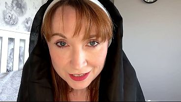 LILY KINK BRITISH NAUGHTY RED HEAD NUN BLOWJOB AND BALL SUCKING THE NEIGHBOUR