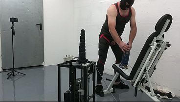 Front view fucking machine Mr Ed dildo Huge 8.9cm Plug & Post Attempt maskulo leggings Mask 
