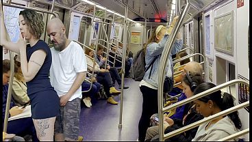 Passenger has her panties removed on the subway and is ejaculated upon.