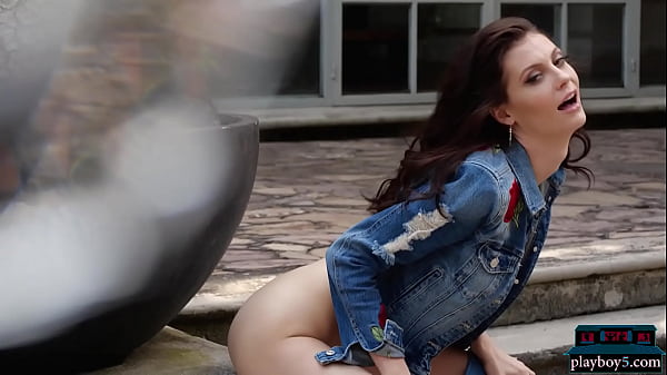 Amazing Natural Boobs American Brunette Playboy Babe Shows Everything thumbnail