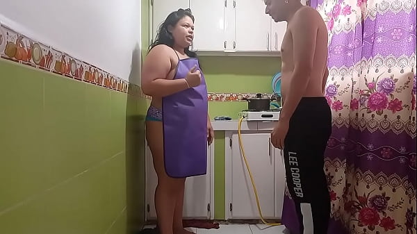 Stepson Fucks Stepmom's Big Ass In The Kitchen After A Good Blowjob thumbnail