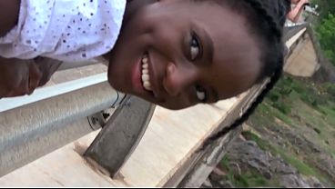 Sexy Natural Ebony Hottie Drops To Her Knees To Blow Massive White Dick Pov thumbnail