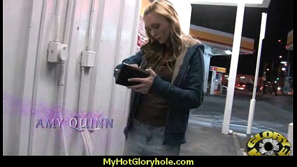Ebony teen shows off her blowjob skills at gloryhole 24