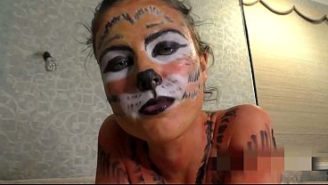 Babe In Tigress Bodypainting Blowjob And Doggy Fucking - Amateur thumbnail