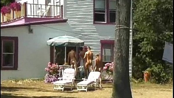 Steamy outdoor foursome gay orgy in the Lads Camp 