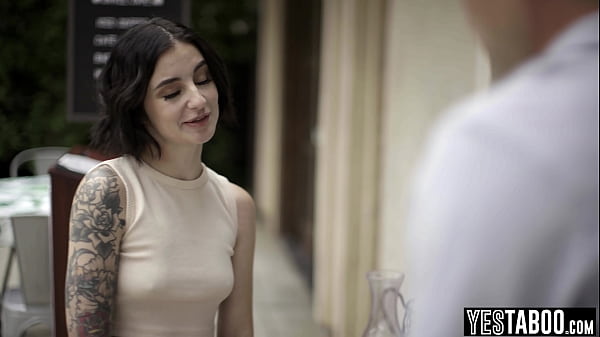 Sly big dick stud tricks and rails a petite tattooed waitress all roughly at his place 