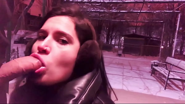 Made A Risky Blowjob To A Stranger In Public After A Snowstorm thumbnail