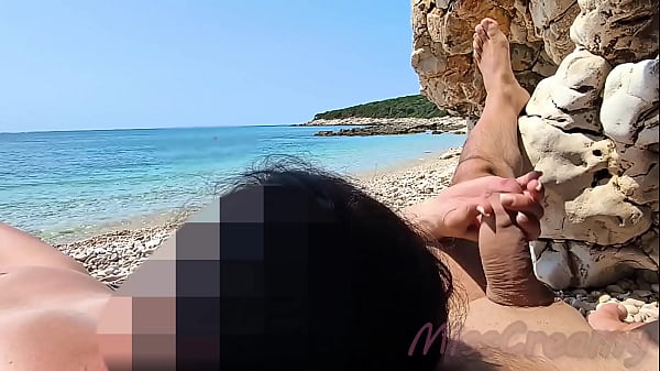 Risky Naturist Beach: Teacher Handjobs Me Naked (till Cumshot!) thumbnail