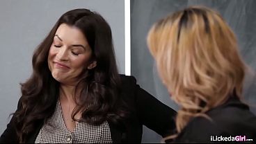 Elizabeth Skylar Blindfolds Co Teacher Crystal Rush And Have Her Student Sarah Lace Lick Her Pussy.crystal Wants More,and Facesits The Teen Latina thumbnail