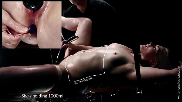 Little miss Hannah Sparkle has her first ever high volume enema. 