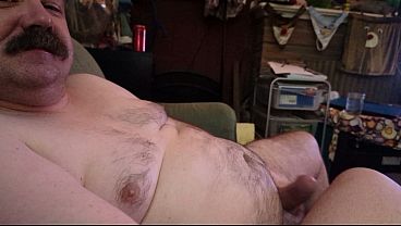 "Pulled Pork" : Handsome beard guy Rusty Piper masturbates big dicks with horny mustache man Don K Dick until sperm builds up in Rusty's hanging nuts and he gets up shoots large wad of spunk onto face stomach and cock - cornfedMTdads 