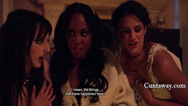 August skye and lana smalls visit a haunted mansion where they meet ghost penny barber and have their first lesbian experience 