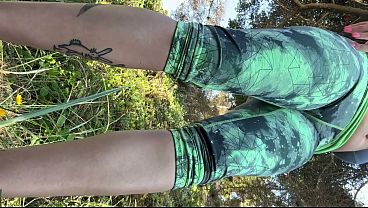 Lola Maverick pisses outside on beach pee in sand 