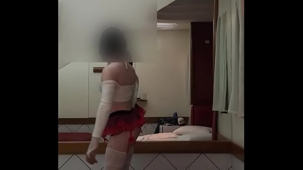 crossdresser de fantasia colegial aluna