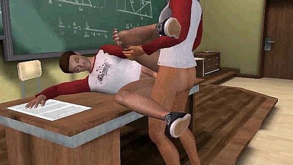 Horny 3D cartoon stud getting fucked after class 