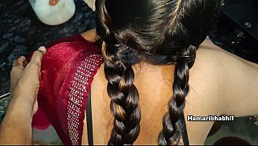 Desi chubby MILF bhabhi in a Red Saree gets fucked by devar in the kitchen when no one is home clear Hindi dirty talking