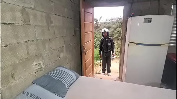 The Mercado Livre Delivery Guy Greeted Me Wearing Only A Towel. The Guy Got Really Turned On When I Took Off The Towel And He Saw My Black Cock. thumbnail