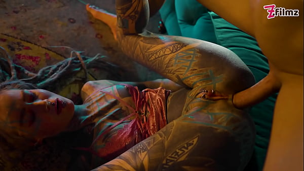 Tattooed girl got caught fucking herself with a big toy anal bj cumshot