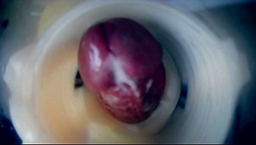 ma bite PULSE &agrave_ l'_int&eacute_rieur vue endoscopique - 2 cum - double cum crampie - intern camera