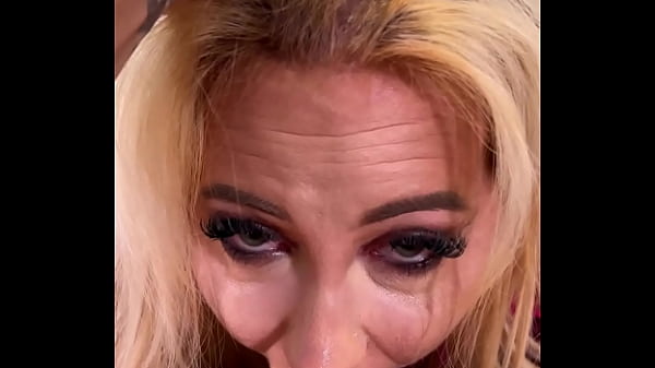 Sexy Blonde Sucking And Gagging On Cock - Sloppy Face Fucking - Balls Licking - Blowjob Tears thumbnail
