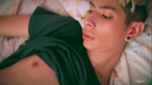 Hot Skinny Twink Magic C Jerking His Big Latino Cock Until He Shoots A Nice Thick Load thumbnail