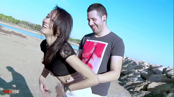 Skinny big tits latina pornstar anal sex at the beach by young guy 