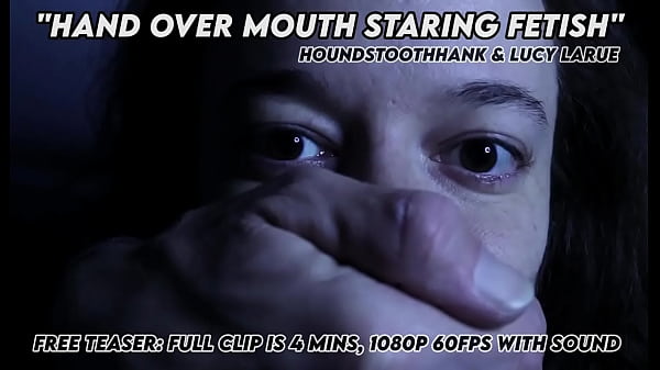 Hand over mouth staring fetish with houndstoothhank