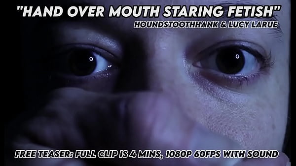 Hand over mouth staring fetish with houndstoothhank