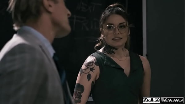 Tattooed latina asks teacher to fuck her now that shes older.He licks her pussy and the small tits brunette sucks his cock.Shes fingered and squirts 