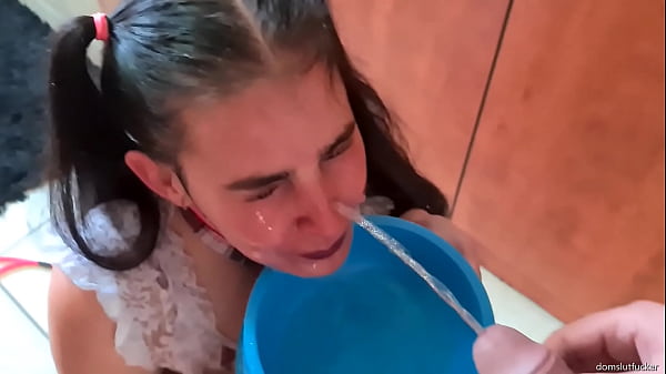 Nonton Pigtailed Whore Gets Walked To Her Bowl. I Piss On Her Slut Face And Into The Bowl. She Decides To Lap It Up Like A Good Little Doggy. thumbnail