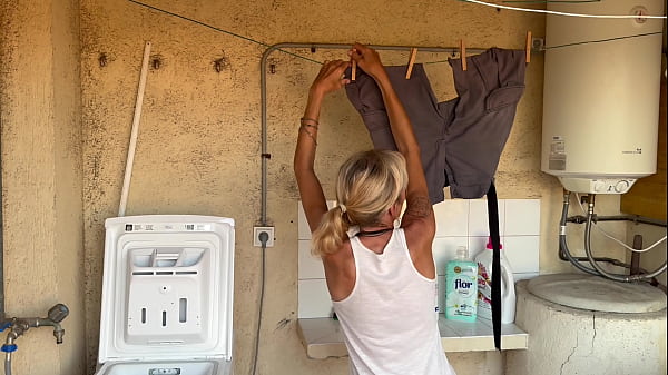 Hot Wife In The Laundry Room - Fuck Me Fast Neighbor, Someone Can Come thumbnail