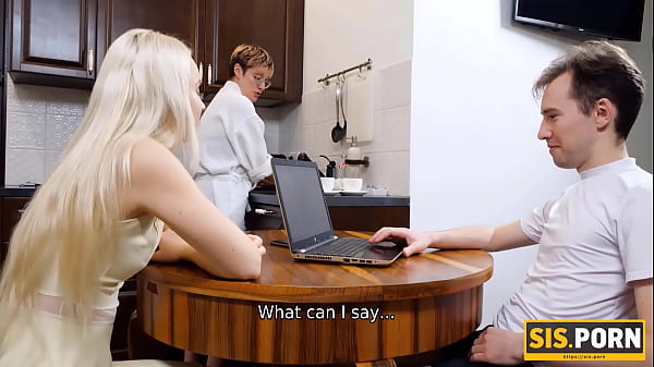 During dinner guy tricks lovely stepsis into taboo sex in bedroom 