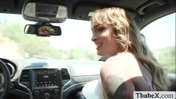 Shemale hitchhiker ass fucked by the car driver