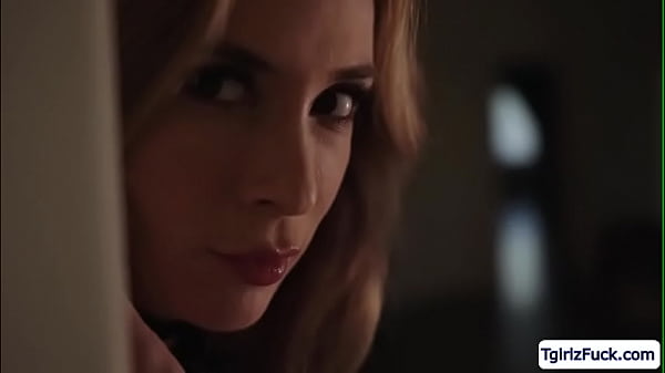 Busty ts Foxxy fucks blonde stepdaughter Aiden Ashley from behind 