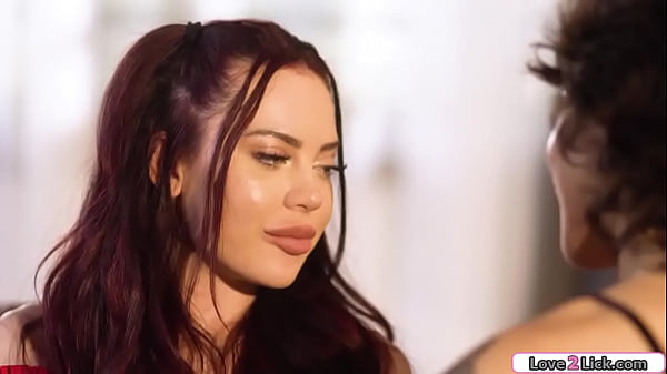 Tattooed brunette asks gf to stop celebrating so many anniversaries and they kiss.She fingers the big tits redheads shaved pussy and then facesits her 