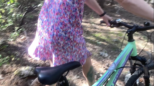 Pretty Girl Riding Bicycle And Masturbating Her Hairy Pussy Till Someone Find Her In The Forest And Fuck Her In Doddy Position thumbnail