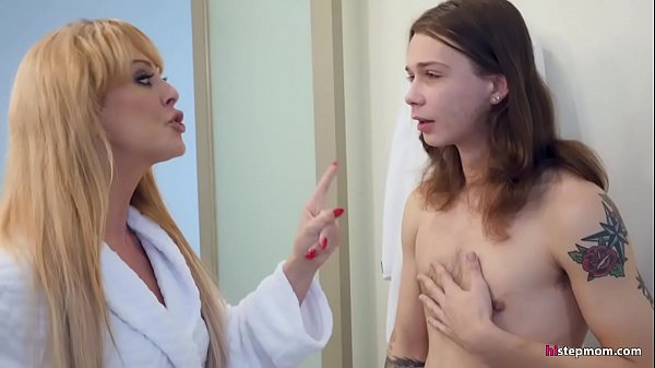 Stepmom Cherie Deville gagging on her Stepson'_s fat dick