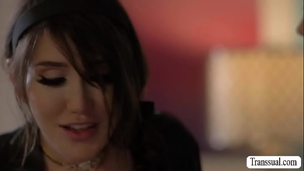 Lovely Ts And Her Hot Stepsis Are On The Bed Kissing Each Other.after That,she Lets Her Stepsis Suck Her Tranny Cock Before She Fucks Her Wet Pussy. thumbnail