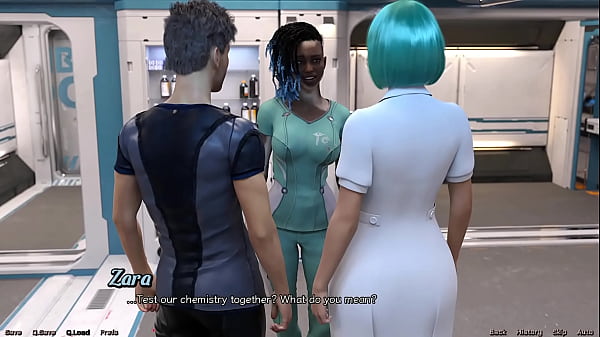 Stranded in space #170 hot black vitiligo girl and doctor starts a make out session