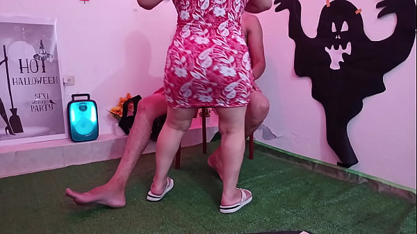 Nonton On Halloween With My Stepmother I End Up Fucking Her Doggy Style thumbnail