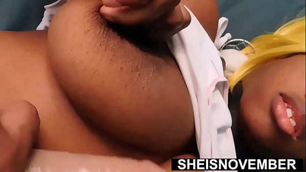 I'm Erotically Posing In Cute Lingerie With Wet Pussy Lips Exposed, Petite Young Black Geek Sheisnovember Huge Natural Tits And Biggest Areolas Bouncing From Toy Smacking While Half Naked, Spread Apart Her Big Butt While Posing By Msnovember 