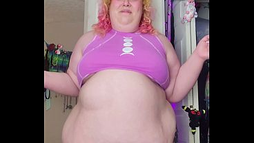 Fat woman pajama jiggling