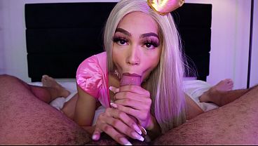 Black Trans Beauty Mirage Desire In Princess Peach Cosplay Cums On Herself thumbnail