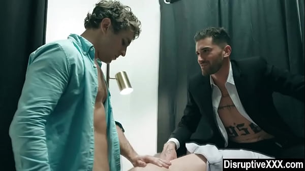 Sleazy office boss stepdad & stepson into gay sex 