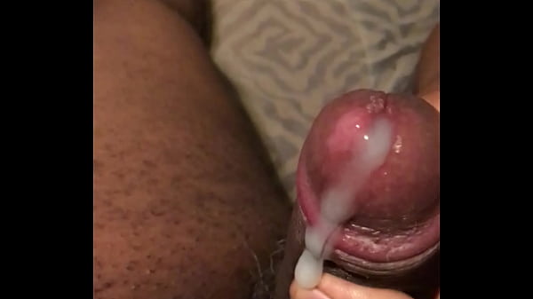 My small black cock cumming